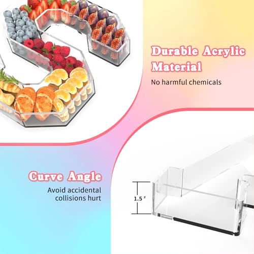 11" Acrylic Letter Charcuterie Tray, Charcuterie Letters Fillable Box for Food, Reusable Serving Cake Candy Dish Display Tray for Birthday Anniversary Party Decoration (Letter H) - Image 5