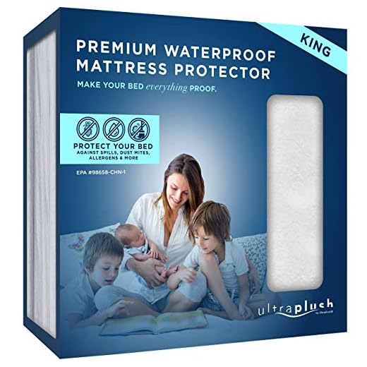 Ultra Plush 100% Waterproof Premium Mattress Protector, Luxuriously Soft and Comfortable, Protects Against Dust Mites and Allergens, Stretchable Deep Pocket Ensures Snug, Easy Fit (King Size)