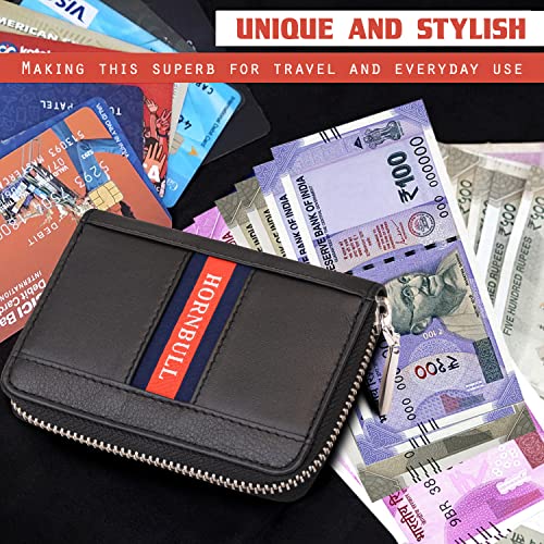 Image of HORNBULL Dixon Black RFID Blocking Leather Wallet for Men | Vertical Credit Debit Card Holder