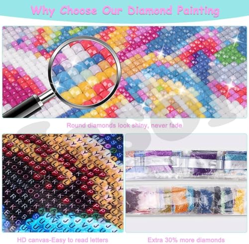 Image of Jasol Diamond Painting Kit, 40x30 Cms, Full Drill, 5D Crystals, Home Wall Decor Gift Set (Moon Tree M45619)