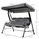 Outsunny Hollywoodschaukel, 3-Sitzer Gartenschaukel - 3