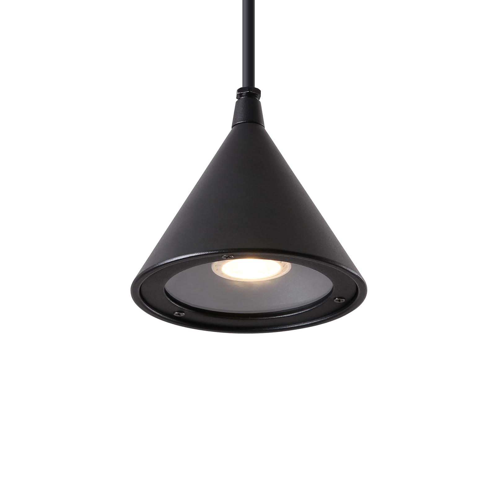 DAWALIGHT Suspension Luminaire GU10 IP44 Étanche Lustre Plafonnier LED 5W Blanc chaud Lampe Suspendue Extérieure pour Salon Chambre Cuisine Restaurant Bar Couloir, Aluminium, Noir