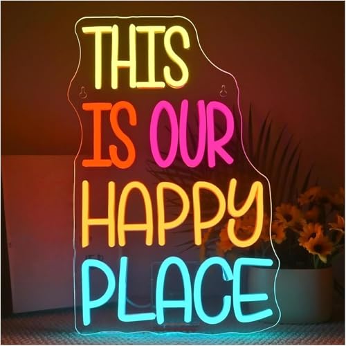 Néon This Is Our Happy Place enseigne lumineuse dimmable