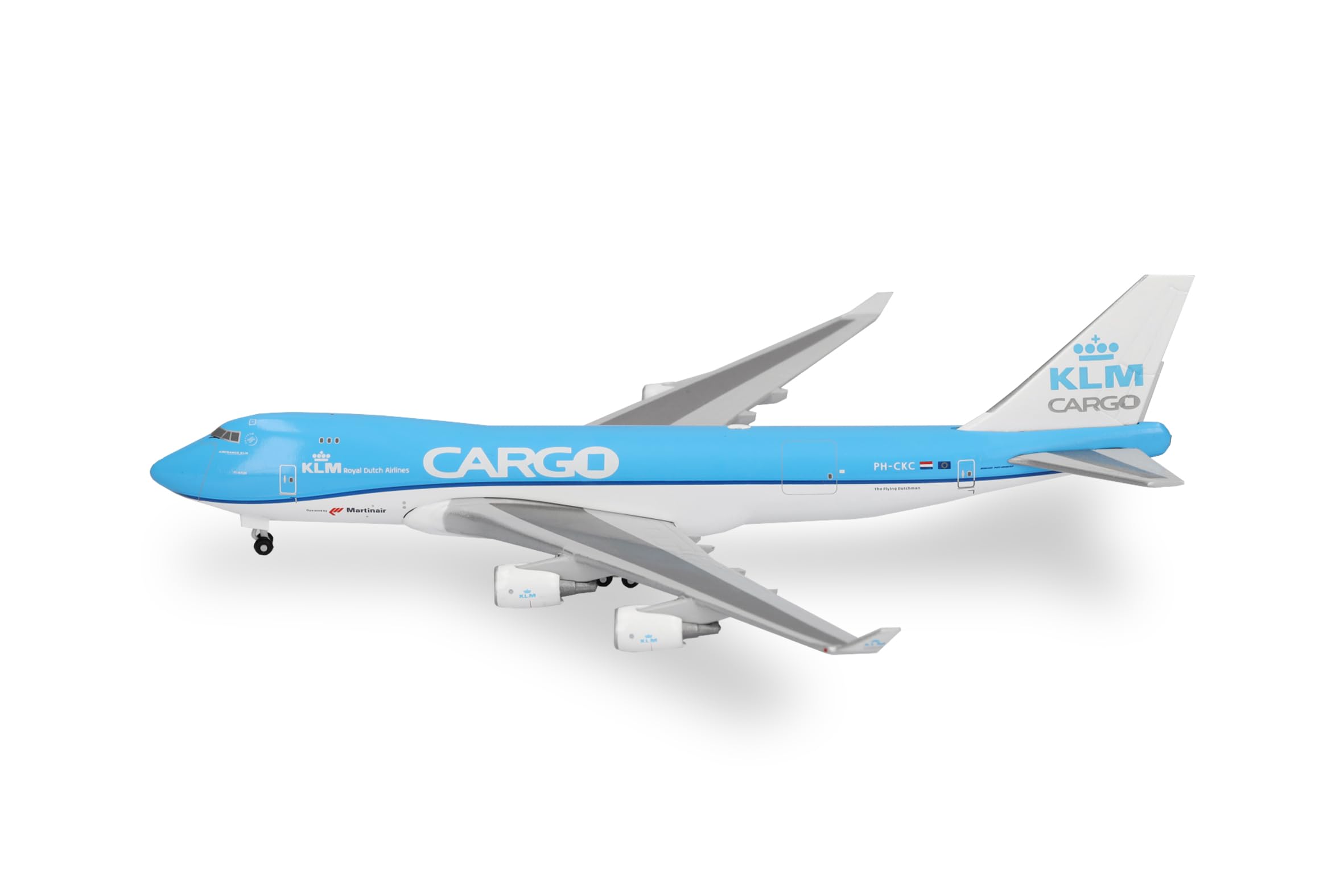 Herpa modellino aereo KLM Cargo Boeing 747-400ERF, miniatura in scala 1:500, pezzo da collezione, modello di aereo senza base, metallo