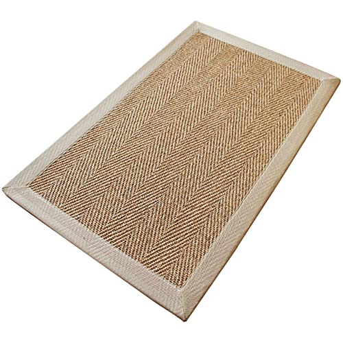 Tapete de sisal natural para interiores, tejido a mano, tapete de bienvenida, antideslizante, moderno, decoración del hogar, alfombra de yute para atrapasuciedad, perfil comercial, resistente a la