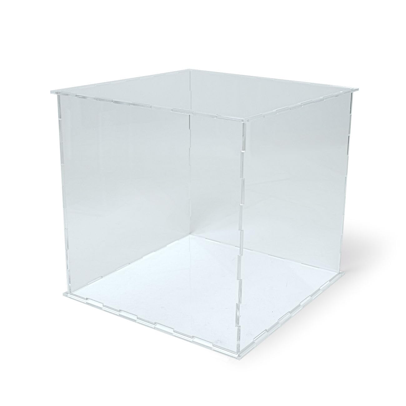 Clear Flatpack Display Case Cube, Transparent Acrylic Showcase, Protective Cover for Model / Collectibles (15x15x15 CM)