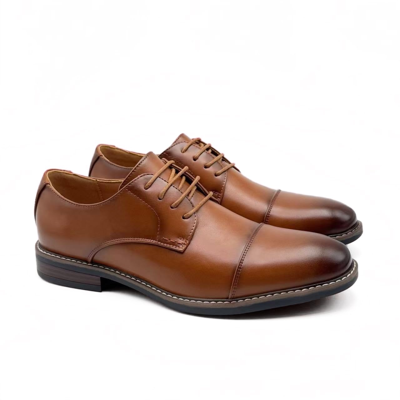 Finishing & Sewing Zapatos de vestir Oxford con cordones para hombre