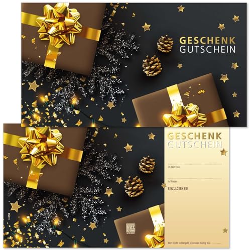 GESCHENKGUTSCHEINcom - 100 Blanko Gutscheine - Formular mit Vordruck für Weihnachten x-mas Firma Einzelhandel X12011-0-100-V2