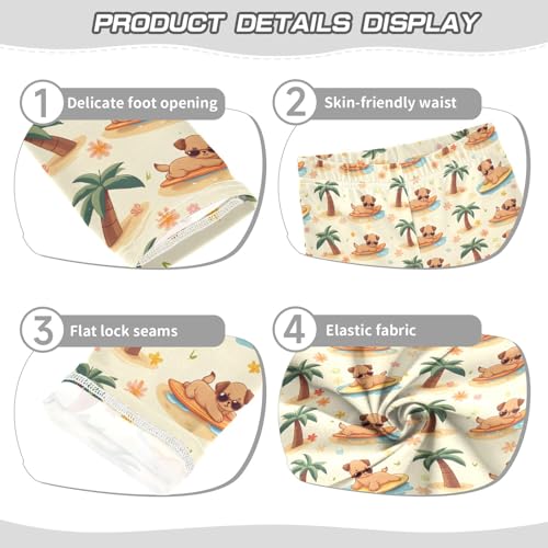senya Girls Printed Leggings Yoga Pants Surfboard Dog and Palm Tree Pattern for Kids in 4t to 10 Years, 4T3