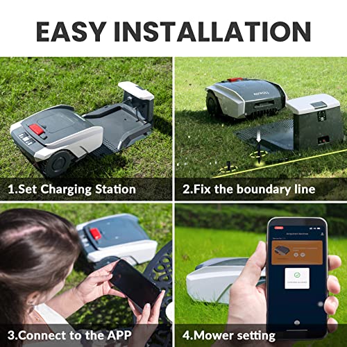 KOWOLL M18EX Mähroboter für Garten bis zu 1000 qm, Parallelen Bahnen, Ladestation Enthalten, 4.4Ah Rasenmäher Roboter mit 19cm Schnittbreite, 20-55 mm Schnitthöhe, 33% Steigung, App-gesteuert – Bild 10