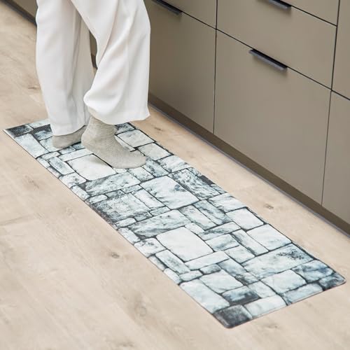 Doncerex Alfombra Cocina Lavable Antideslizante en PVC, 150 x 44cm, Alfombra para Cocina, Diseño Rustico, De Superficie...