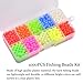 FUSIGO Fishing Beads Assorted Set, 1000pcs 5mm Round Float Fishing Bait Eggs Glow Hard Plastic Fishing Rig Beads Fishing Lure Tackle for Rigs Leaders