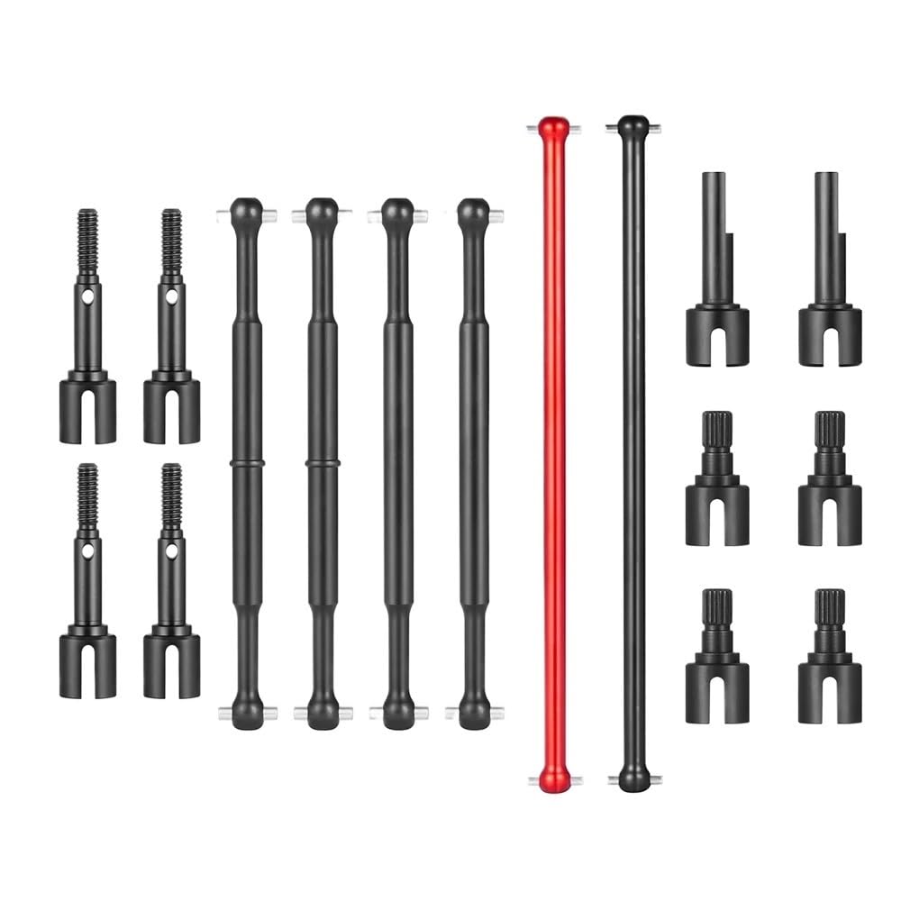COMODO Metal Drive Cup & Central Drive Shaft Joint Set pour 1/10 Scale 4WD RC Véhicules – Front Rear Axle Replacement Drivetrain Parts(Center Royal Blue)