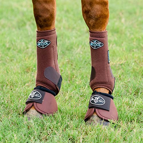 Image of Professional's Choice 2XCOOL Sports Medicine Horse Boots | Protective & Breathable Design for Ultimate Comfort, Durability & Cooling in Active Horses | 2 Pack Small Chocolate