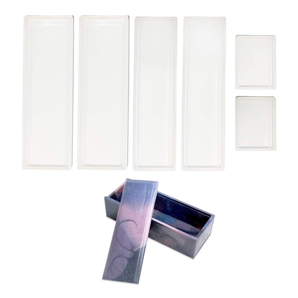 Kalttoy Silicone Resin Casting Storage Box Model Epoxy Crystal Resin Mold Trinket Container Ashtray Silicone Box Molds for Casting