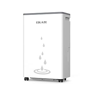 COLAZE Deshumificadores de humedad 20L/24h, Desumidifador eléctrico para habitaciones de hasta 150m³/50m², Deshumificador para la humedad interior, Silencioso Dehumidifier con tubo de escape