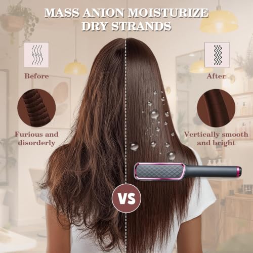 Cepillo alisador de cabello con 4 temperaturas y pantalla LED miniatura 5