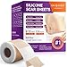 Cerotti Silicone Cicatrici, Cerotto Silicone per Cicatrici (1,6'x 60' - 1,5 M),Cerotti in Silicone per Cicatrici,Silicone Scar Sheets,Fogli Cicatriziali in Silicone,Adatto a Tutte le Cicatrici Causate immagine