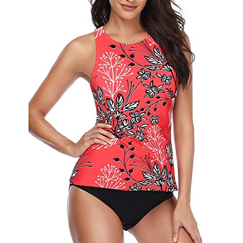 image for OutTop01 OutTop Women Tankini Top Swimsuits High Neck Halter Tummy Con