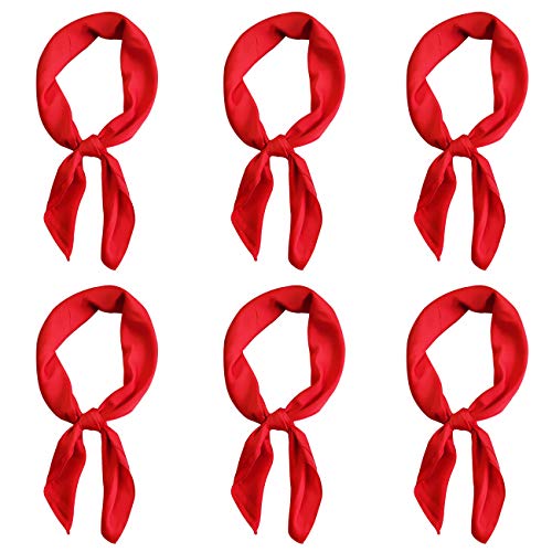 Glamorstar 6 PCS Silk Square Satin Scarf Neck Scarves for Women (6 Packs - Red, One Size)