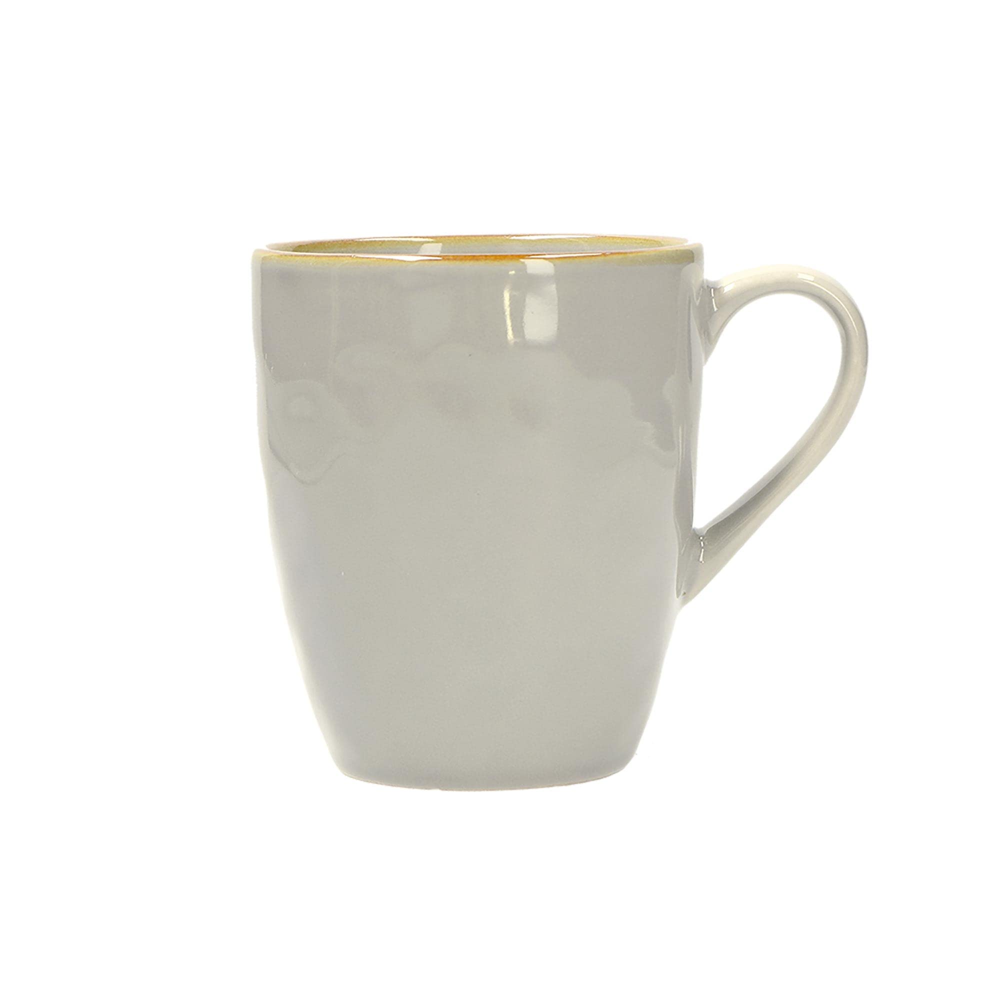 Rose & Tulipani Milano Gray,Grey Thun Roses & Tulips-Set Of 4 Pearl Grey Concert Mugs, Stoneware