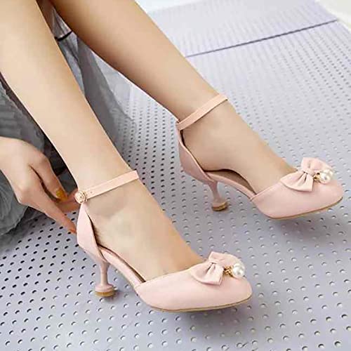 Big Kids Girl Summer Sandals Heel Dress Shoes Wedding Closed Toe Bow Tie High Heels Slippers Girls Cat3
