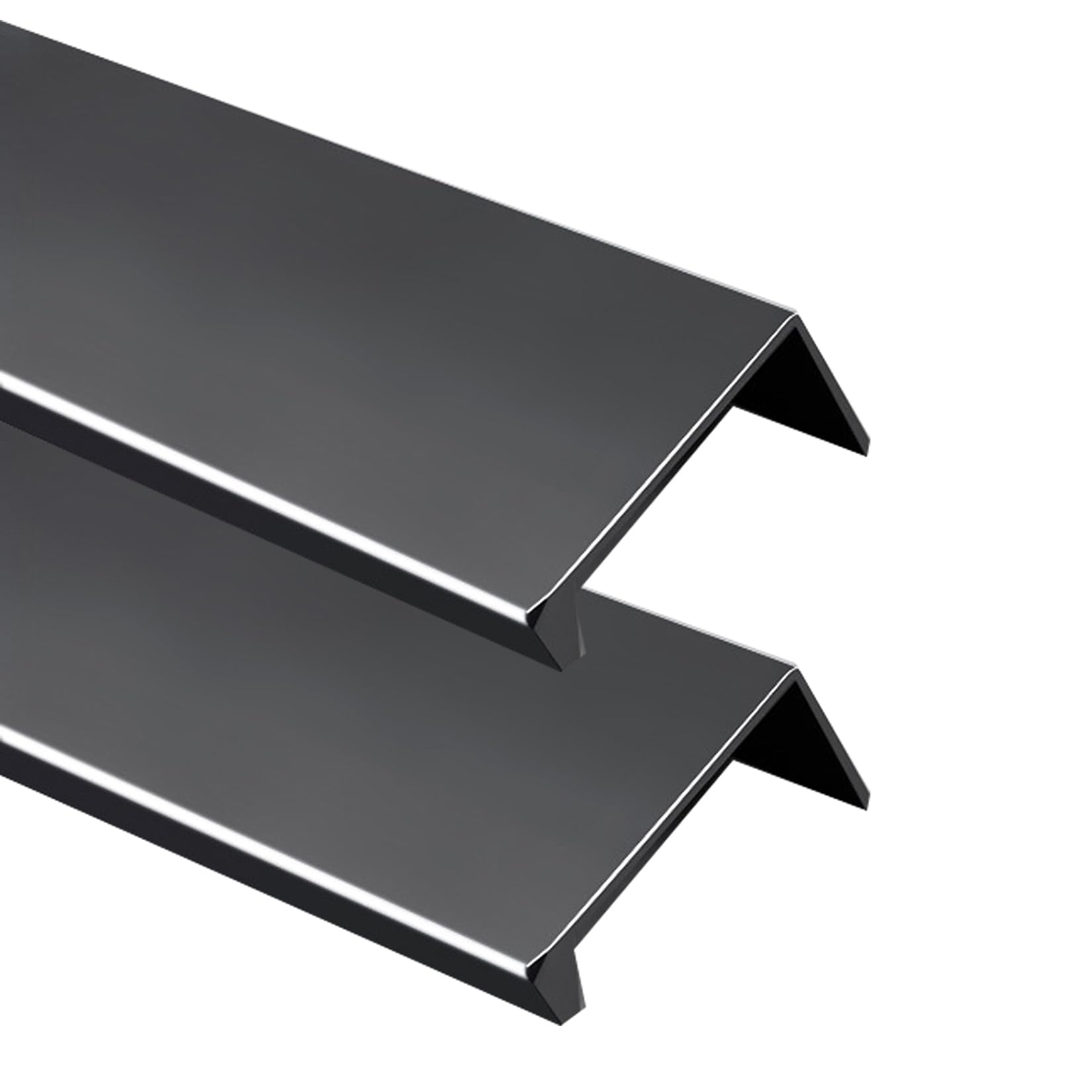Fqflxy6589 Black 2 Packs Concealed Kitchen Cupboard Handles Right-Angled Style,Hidden Drawer Pulls,Finger Edge Pull Aluminum Alloy Cabinet Invisible Furniture Profile Door Knob For Wardrobe (300Mm,)
