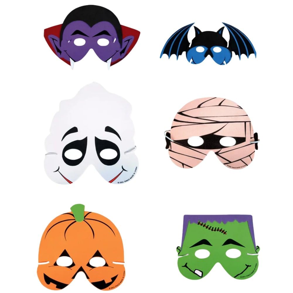 Rhode Island Novelty Foam Halloween Masks - 12pk
