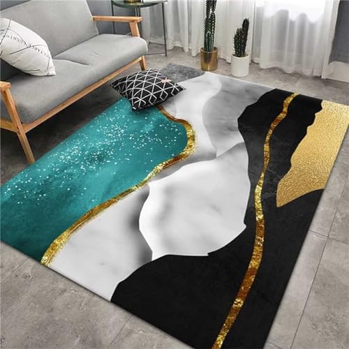 Grand tapis bleu salon 200x280 cm pour maison