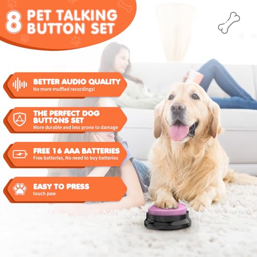image for DCIAER Dog Buttons for Communication,Talking Buttons for Dogs,8 Record