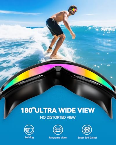 Image of Aegend New Adult Wide View Swim Goggles, Anti-Fog /UV No Leak Swimming Goggles with Ear Plugs for Men & Women