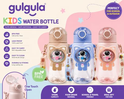 Image of Kids Stainless Steel Lunch Box and Water Bottle Set for School, 3 Compartment Bento Lunch Box with Leak Resistant Lid, Robot Theme Sipper Bottle with Adjustable Carry Strap, Blue
