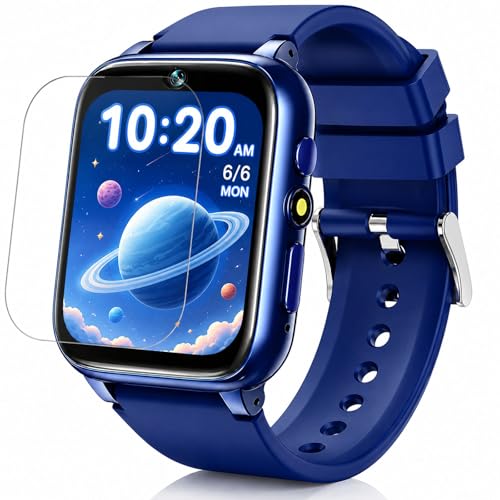 Image of Smart Watch for Kids, Girls Boys Smartwatch with 26 Games Camera Video Recorder and Player, Pedometer Calendar Flashlight, Audio Book etc., Gifts for 4-12 Years Children (Blue) | 26 Games, Camera Video Recorder and Player, Pedometer Calendar Flashlight, Audio Book, Toys Gifts For 4-12 Years Children