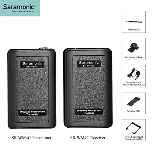 Saramonic SR-WM4C VHF Wireless Lavalier Microphone Lapel Mic System for iOS Smartphone iPhoneX