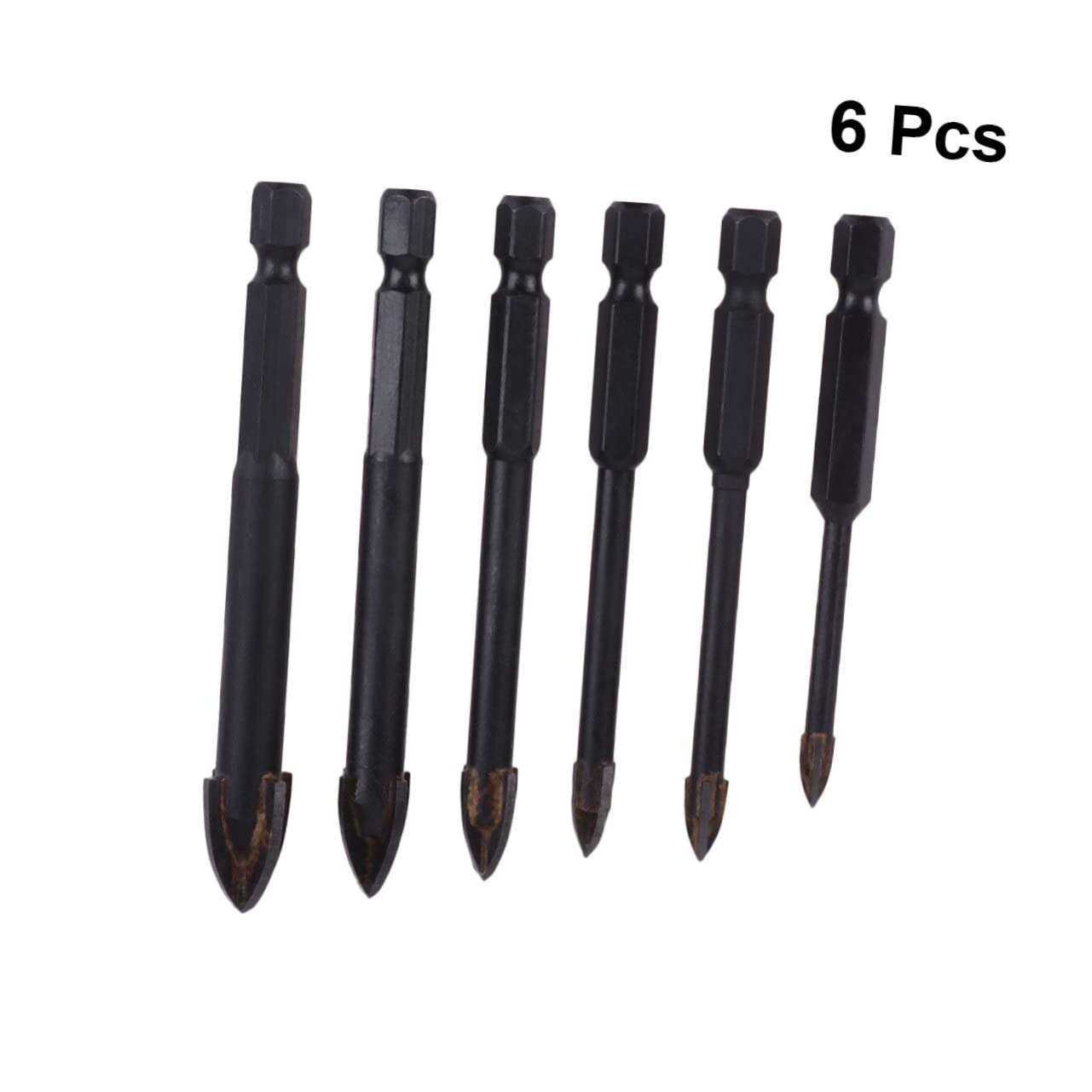 Alipis 2sets Triangular Drill Bits Multi Function Hole Opener for Ceramic Tile Wood Plastic Precision Easy Penetration 6pcs*2
