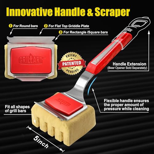Image of GRILLART Grill Brush Bristle Free, Replaceable BBQ Cleaning Pad (No Handle), Safe Replacement Cleaning Pad /Head for Cast Iron /Stainless Steel Grates - Deep-Reach
