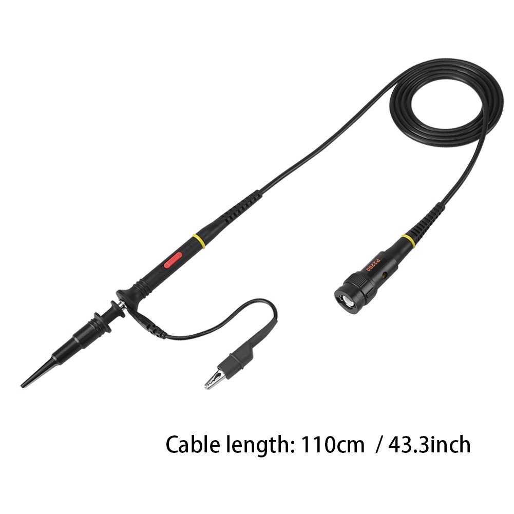 Oszilloskop-Sonde 1 Stück P2200 Universal Hohe Präzision 200 MHz Oszilloskop Sonde X10 / X1 Kit Zubehör PKCATI BNC Clip Sonden Clip Kabel, Schwarz