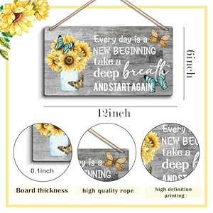 Spring Decorations Every day is a new beginning - Dandelion Butterfly Wooden Wall Art, Motivational and Inspirational Spring Decorations for Home,Housewarming Gift Spring Decorations Every day is a new beginning Dandelion Butterfly Wooden Wall Art Motivational and Inspirational Spring Decorations for HomeHousewarming Gift