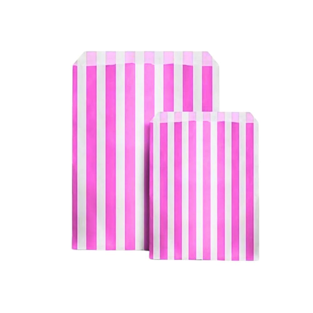 Ezkart Pink | Assorted Striped Candy Paper Bags Is Perfect For Wedding Cake Gift Shops, Kids Parties, Popcorn Bags, Sweet Bags And Biscuit Bags (, 1000 Bags)