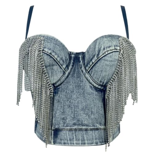 Haut de soutien-gorge sexy en jean pour vos soirées club et festivals Y2K