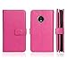 Produktbild Moto G5 Plus Hülle DENDICO Leder Handyhülle Schlanke Brieftasche Hülle für Moto G5 Plus, Magnet Schutzhülle mit 9 Kartenfach - Rosa