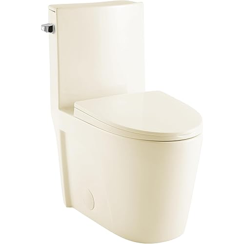 Swiss Madison St. Tropez One-Piece 14" Rough-in 1.28 GPF Left-Hand Vortex Flush Elongated Toilet in Glossy Bisque