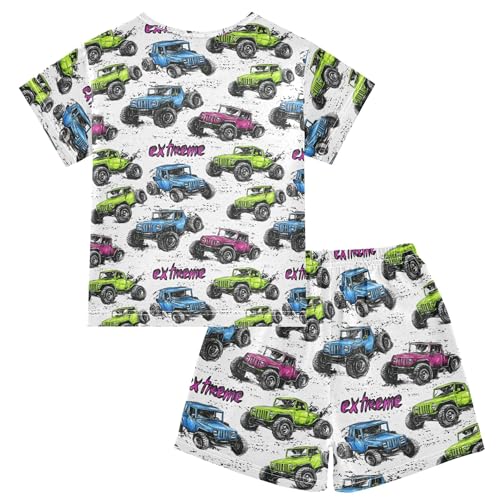 Watercolor Car Pajama Set Pajamas Sleepwear Nightwear Loungewear Clothes Set B04038212