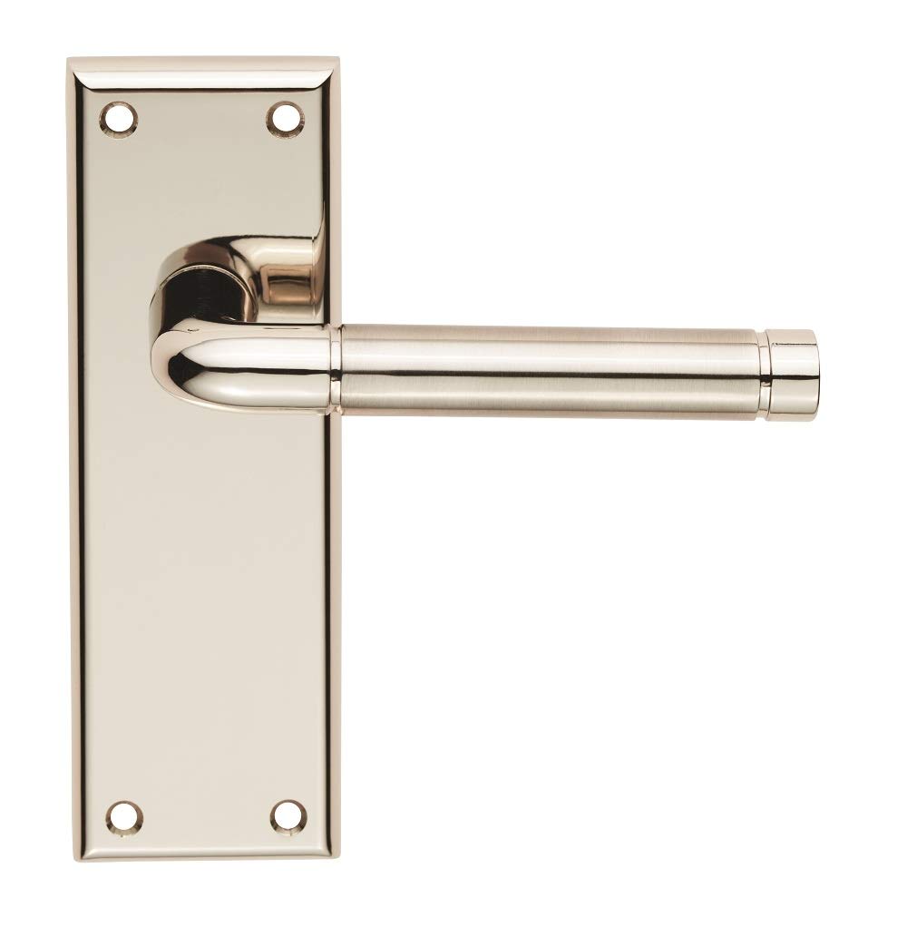 Carlisle Brass Satin Nickel/ Polished Nickel Serozzetta Quaranta Lever On Backplate - Latch