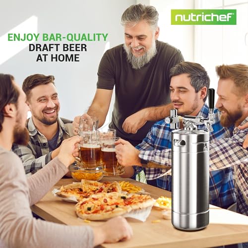 Nutrichef PKBRTP100.5 Pressurized Growler Tap System, 128Oz Stainless Steel Mini Keg Dispenser Portable Kegerator Kit thumb #6