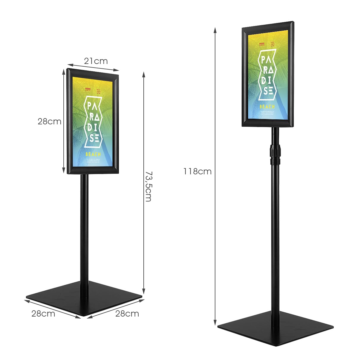 HOMASIS Porte Affiche sur Pied A4 Réglable en Hauteur et Angle
