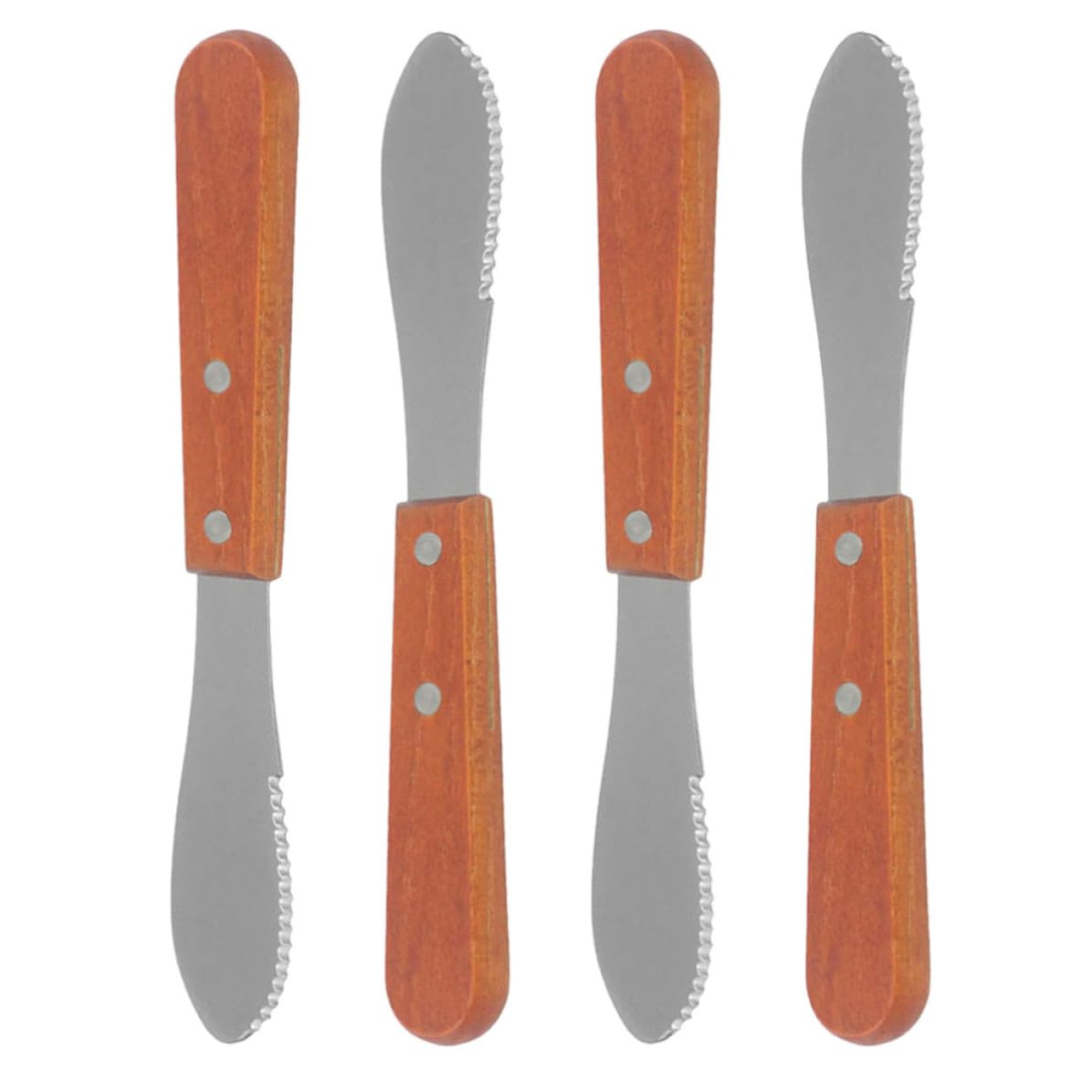 Set de 4 espátulas de queso con mango de madera y acero inoxidable para cocina