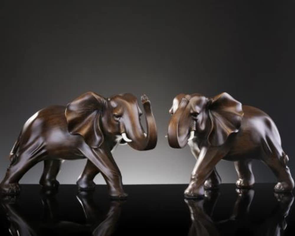 Figura creativa de elefante de resina de la suerte, hecha a mano, decoración del hogar, oficina, animales, manualidades, regalo, 21 cm