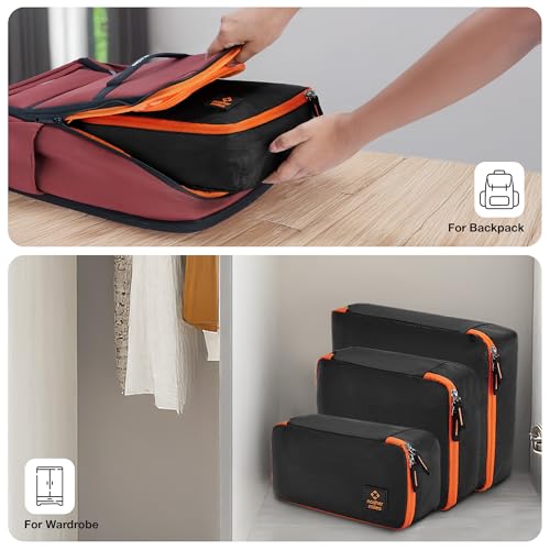 Image of Nasher Miles Packing Cube Set of 7 | Polyester Luggage Travel Organizer with Laundry Bag for Clothes, Shoes & Accessories (Black)