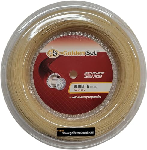 Golden Set Velvet 17g (1.35mm), Reel (360ft/110m), Natural, Multi-Filament Tennis String